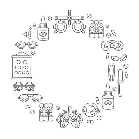 Conjunto de dibujado a mano de oftalmolo... | Premium Vector #Freepik #vector #circulo #mano #medico #tabla Optometry Humor, Optician Marketing, Boutique Window Displays, Eye Hospital, Retail Store Interior Design, Glasses Logo, Flat Icons Set, Eye Symbol, Baby Frame