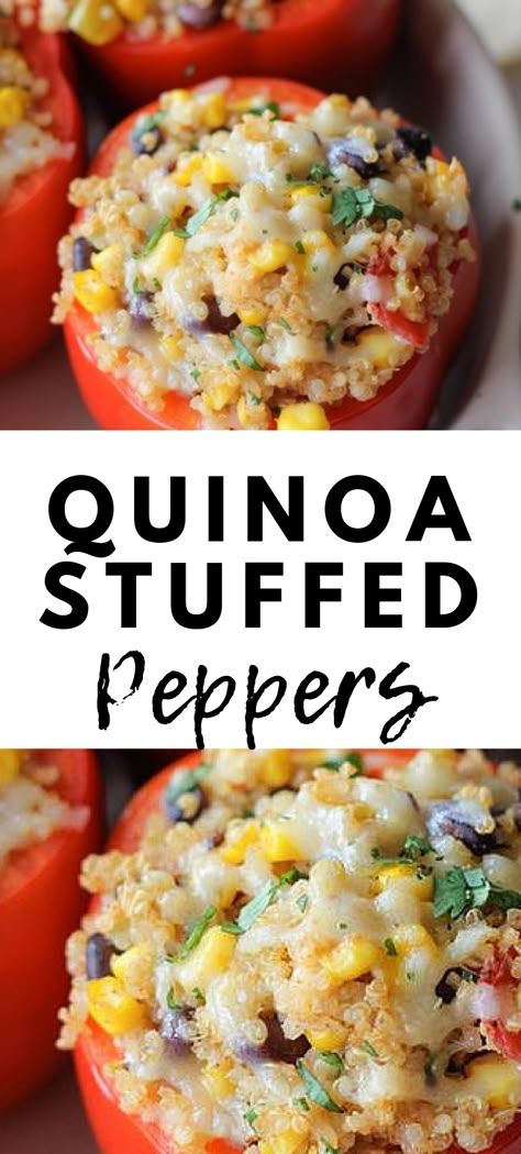 Quinoa Recipes Easy, Quinoa Recipes Healthy, Quinoa Stuffed Peppers, Stuffed Peppers Recipe, Easy Quinoa, Vegetarian Quinoa, Peppers Recipes, Quinoa Recipes, Padang