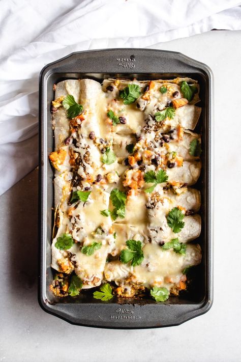 12 Postpartum Freezer Meals You’ll Love Postpartum Freezer Meals, Pregnancy Freezer Meals, Sweet Potato Enchiladas, Freezer Casseroles, Potato Enchiladas, Black Bean And Sweet Potato, Shopping At Aldi, Chicken Wild Rice Casserole, Bean And Sweet Potato