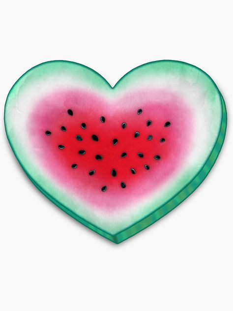 Watermelon Tattoo, Watermelon Heart, Summer Nursery, Painted Pavers, Heart Art Print, Heart Poster, Tattoo Bracelet, Summer Watermelon, Love Wall