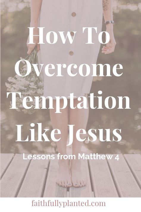 As humans, we all struggle with temptations. But how to we work to overcome temptation and resist sinful behavior? Jesus gives us clear direction in Matthew 4. Click here to learn more! #Bible #Scripture #Temptation Temptation Of Jesus, Jesus Tempted, Bible Plans, Resisting Temptation, Resist Temptation, Bible Blessings, Scripture Journal, Matthew 4, Jesus Christ Quotes