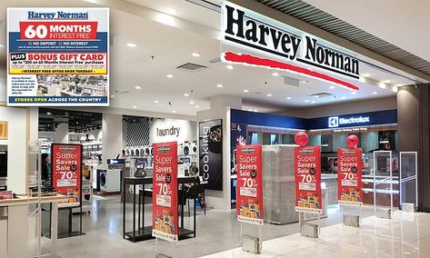 Harvey Norman and Latitude sued by ASIC over 'no deposit interest free' campaigns and GO Mastercard | Daily Mail Online Harvey Norman, Free Ads, Store Opening, Farm Heroes, Daily Mail