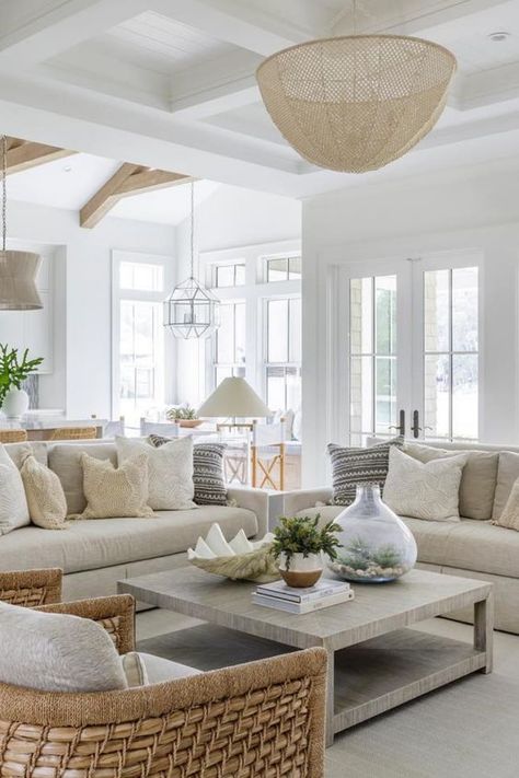 8 Tips to Create a Coastal Interior Design for Your House Light And Airy House Design, Taupe Coastal Living Room, Classic Coastal Interior Design, Coastal Cottage Interior Design, Coastal Organic Modern, Transitional Coastal Living Room, Luxury Coastal Interiors, Modern Beach Farmhouse, Modern Coastal Decor Living Room