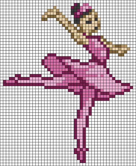 Ballerina Cross Stitch Pattern Free, Ballet Cross Stitch, Ballet Silhouette, Modele Pixel Art, Graph Crochet, Tapestry Crochet Patterns, Alpha Pattern, Cross Stitch Patterns Free, Tapestry Crochet