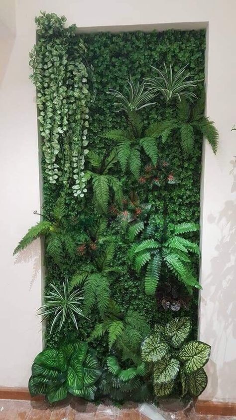 12+ Outdoor Wall Decor Ideas That You'll Love Remodeled Kitchens, Green Wall Design, Artificial Vertical Garden, Artificial Grass Wall, Artificial Green Wall, Garden Wall Designs, Indoor Plant Wall, Vertical Garden Design, Vertical Garden Wall