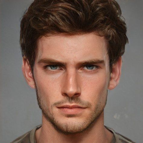 Art Breeder Male, Brown Hair Male, Star Sign Art, Art Breeder, Old Man Face, Brown Hair Men, Blue Eyed Men, Character Inspiration Male, Horror Book