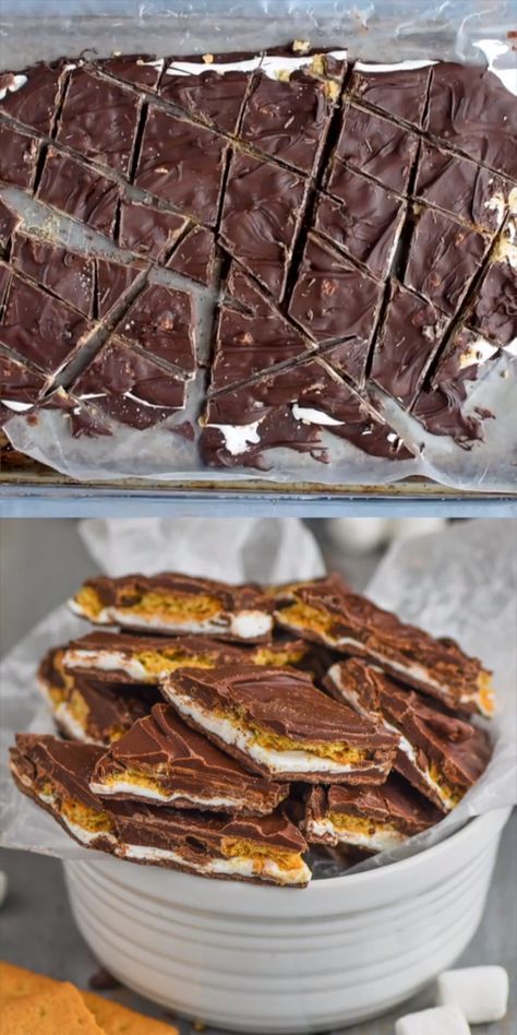 Chocolate Smores, Saltine Toffee, Ritz Cracker, Chocolate And Peanut Butter, Bark Recipe, Cracker Recipes, Favorite Dessert, Mouthwatering Recipes, S'mores