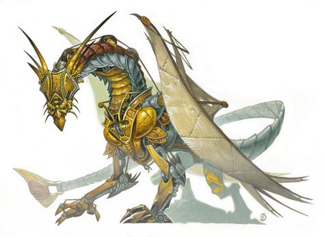 Chris Seaman - Clockwork Dragon Clockwork Construct, Artificer Artillerist, Clockwork Dragon, Mechanical Dragon, Rpg Creatures, Steampunk Dragon, Dnd Creatures, D D Monsters, Dnd Campaign