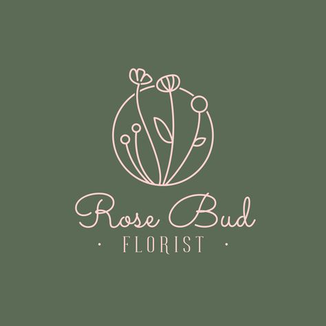 Flower Logo Design Ideas, Flower Logo Inspiration, Gift Shop Logo, Bouquet Logo, Creative Logo Design Art, Brand Inspiration Board, Rose Logo, Florist Logo, Flower Logo Design