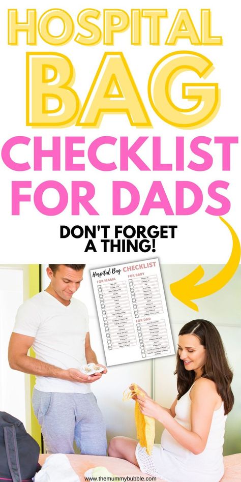 A complete guide to what to pack in a hospital bag for dad - plus a free download and print checklist featuring everything you need for mama, baby and dad. Hospital Bag For Dad, Pregnancy Safe Tea, Dad Hospital Bag, Hospital Checklist, Pregnancy Hospital Bag, Birth Partner, Pregnancy Must Haves, Hospital Bag Checklist, Pregnancy Safe Products