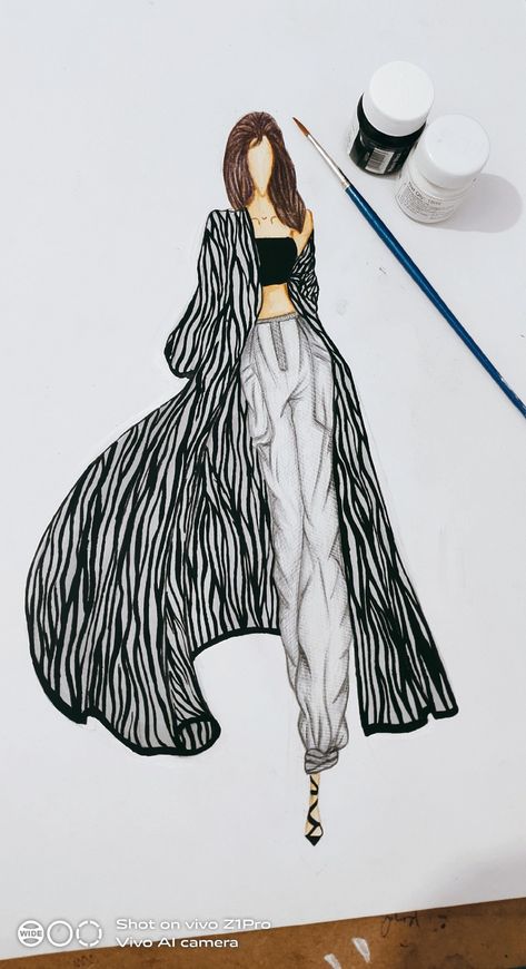 Zebra Print Fashion Illustration, Zebra Fashion Illustration, Animal Print Dress Illustration, Casual Wear Illustration Sketches, Zebra Print Outfits, Zebra Sketch, Stylised Illustration, Zebra Print Clothes, Silk Dress Design