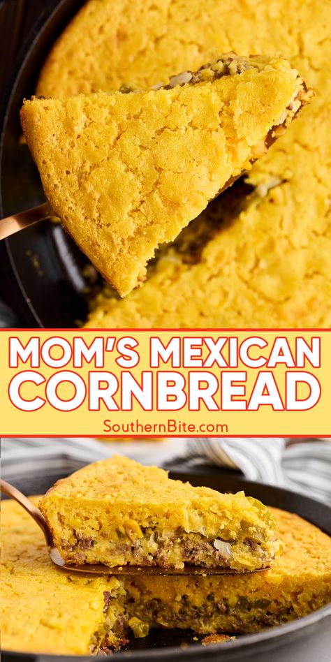 Simple Cooking Recipes, Creamy Cornbread, Batter Bread, Cornbread Recipes, Mexican Cornbread, Mexican Meals, Cornbread Casserole, Mexican Foods, Tex Mex Recipes