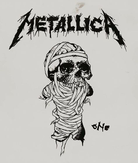 Metallica Sketch, Metallica Widget, Metallica Painting, Band T Shirt Design, Metallica Artwork, Metallica Drawing, Metallica Design, Transformation Tattoo, Rockstar Tattoo