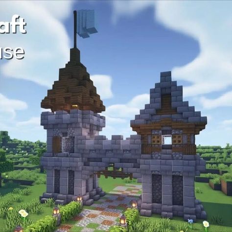 Castle Gatehouse, Minecraft Aesthetics, Minecraft Medieval House, Minecraft Portal, Gate Design Ideas, Minecraft House Ideas, Minecraft Wall, Minecraft World, Castle Gate