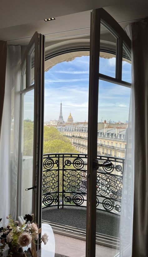 Paris Hotel Aesthetic, Paris Hotel View, Paris Balcony, France Hotel, Hotel Aesthetic, Paris View, Aesthetic Paris, Hotel In Paris, Paris Hotel