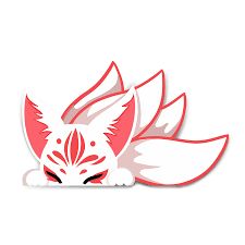 SUPER CUTE Kitsune Mask, Kitsune Fox, Nine Tailed Fox, Club Hairstyles, Black Clover Anime, Handmade Sticker, Croc Charms, Mystical Creatures, Drawing Tutorial