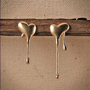 Melted Jewelry, Melting Jewelry, Melting Heart, Indie Jewelry, Necklace Ring, Top Drawer, Heart Studs, Heart Earrings Studs, Jewelry Inspo