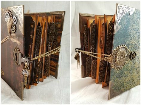 Tutorial of the Week: Mini Album Closures Part II - ButterBeeScraps Junk Journal Closures, Journal Closures, Book Closures, Skirt With Leggings, Journal Scrapbook Ideas, Mini Books Diy, Journaling Creative, Altered Playing Cards, Grunge Paper