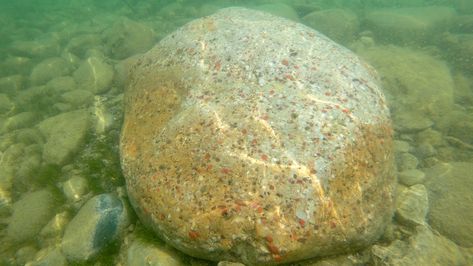 How Michigan man found big pudding stone rock in Lake Huron Pudding Stones Michigan, Michigan Stones And Rocks, Lake Huron Rocks, Lake Michigan Rocks, Pudding Stone, Lake Michigan Stones, Lake Huron Michigan, Michigan Rocks, Lake Erie Rocks And Fossils