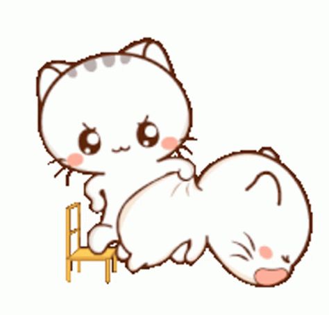 Cat Slap Sticker - Cat Slap - Discover & Share GIFs Cutie Cat-chan, Bear Gif, Cute Bear Drawings, Cute Cartoon Images, Cute Love Stories, Cute Cartoon Pictures, Funny Doodles, Cute Love Cartoons, Cute Love Images