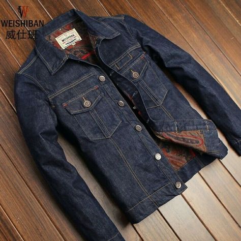 Grey Denim Jacket, Mens Fashion Denim, Men's Denim Style, Jackets Men Fashion, Men Fashion Casual Outfits, Raw Denim, Denim Jacket Men, Jacket Pattern, Suit Fashion