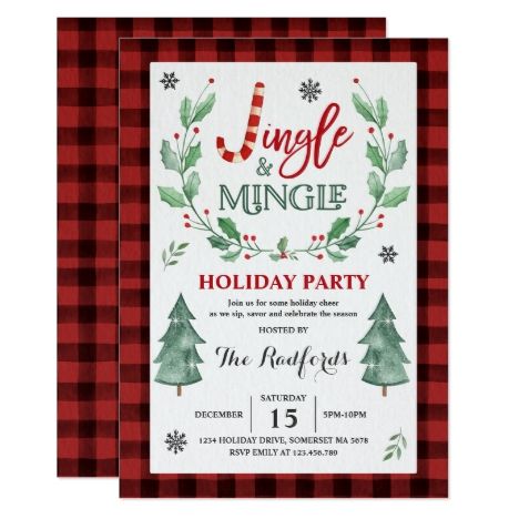 Jingle And Mingle Holiday Party Invitation Flannel And Frost Holiday Party, Rustic Holiday Party, Rustic Christmas Party, Jingle And Mingle, Hosting Holiday Party, Christmas Cocktail Party, Holiday Party Invitation, Holiday Cocktail Party, Rustic Holiday