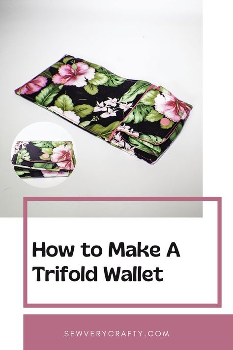 Learn to sew this terrific trifold wallet with attavched coin purse. This is a fun and functional sewing project that anyone with basic sewing skills can makd. It is an intermediate sewing project be a strong beginner can give this one a try by following ther step by step sewing tutorial. There is room for credit cards money and coins all folded up in a neat little trifold wallet. Card Purse Pattern, Trifold Wallet Pattern, Card Wallet Tutorial, Sew Wallet, Wallet Tutorial, Basic Sewing, Card Purse, Sewing Tutorials Free, Wallet Pattern