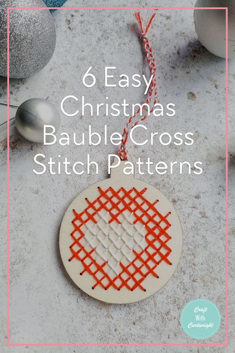 6 Easy Christmas Bauble Cross Stitch Patterns (free pdf) - Christmas Cross Stitch Patterns Free Charts, Christmas Cross Stitch Patterns, Christmas Cross Stitch Patterns Free, Free Chart, Printable Chart, Perforated Paper, Cross Stitch Patterns Christmas, Christmas Bauble, Cross Stitch Patterns Free