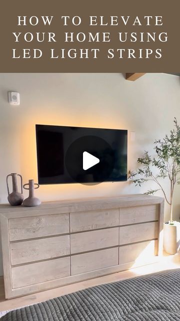 233K views · 8.4K likes | Julie Sousa on Instagram: "You don’t have to live in a dorm to use LED light strips. Here’s how I use them to elevate my home. #THDEcoSmart #HomeDepotPartner" Behind Tv Lighting, Tv Lighting Ideas, Strip Lights Living Room, Julie Sousa, Under Tv, Tv Lighting, Behind Couch, Apartment Stuff, Chicago Apartment