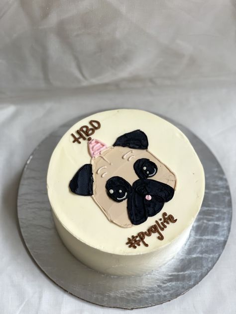 Pug Cakes, Pug Dog Cake, Pug Birthday Cake, Pug Cake, Bulldog Cake, Bento Cakes, Cake In A Can, Korean Cake, Mini Cakes Birthday