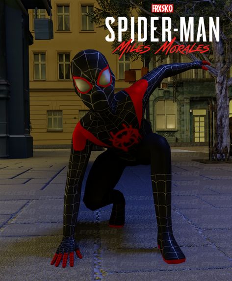 Miles Morales Halloween Costume | Frxsk0 on Patreon Sims Costume, Spiderman Poses, Party Outfit Men, Sims 4 Black Hair, Miles Spiderman, Spiderman Suits, Spiderman Costume, The Sims 4 Packs, Sims 4 Toddler