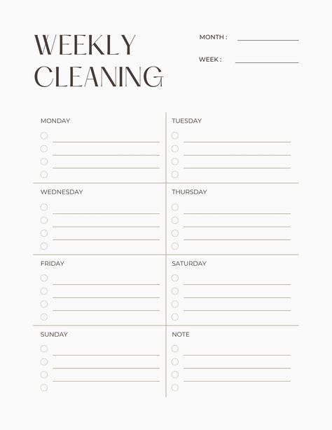 This weekly cleaning planner has helped me so much with productivity and I know it will help you too! Whether you use it digitally, or print it off and use it physically, having a schedule for cleaning will help you accomplish your goals. You can print it off as many times as you want, or laminate one copy to use over and over with a dry erase. It is so convenient and resourc... #Schedule #Ultimate #Tidy #a #Creating #to #Home #Ultimate #The #Cleaning #Home #Guide #for #a #HomeTrends #Creating Weekly Cleaning List, Best Weekly Planner, Free Printable Cleaning, Monthly Cleaning Schedule, Editable Birthday Cards, Shopping List Template, Cleaning Checklist Template, Cleaning Home, Cleaning Planner