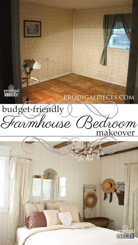 Farmhouse Bedroom On A Budget, French Farmhouse Bedroom, Cottage Bedroom Ideas, Bedroom On A Budget, Diy Bathroom Makeover, Farmhouse Master, Cottage Bedroom, French Farmhouse, Farmhouse Bedroom