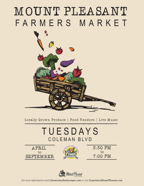 Farm Flyer Design, Handmade Poster, Mount Pleasant Sc, Arbour Day, Mount Pleasant, Love Posters, Farm Gardens, Visual Design, Farmers Market