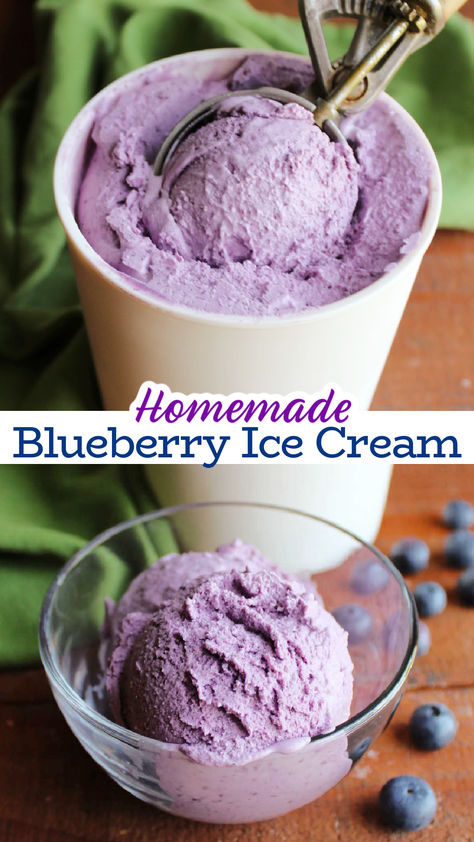 This blueberry ice cream recipe makes a sweet, creamy treat that is bursting with blueberry flavor. Summer just got a new favorite treat… homemade blueberry ice cream! Blueberry Topping For Ice Cream, Blueberry Homemade Ice Cream, Ninja Creami Ice Cream Recipes Blueberry, Blueberry Ice Cream Recipe Machine, Blueberry Ice Cream Ninja Creami, Lactaid Ice Cream Recipe, Berry Ice Cream Recipe, Homemade Ice Cream Flavors, Vanilla Ice Cream Homemade