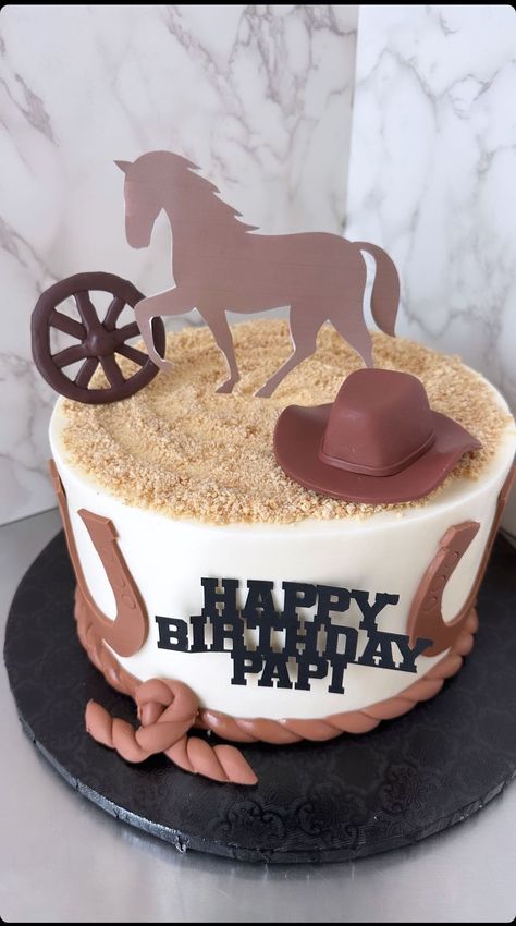 (_cakesbykaren) Vaquero Theme Cake, Bull Rider Cake, Vaquero Cake For Men, Cowboy Cakes For Boys, Horse Cake Ideas For Adults, Buttercream Cowboy Cake, Country Desserts, Cowboy Birthday Cakes, Horse Birthday Cake