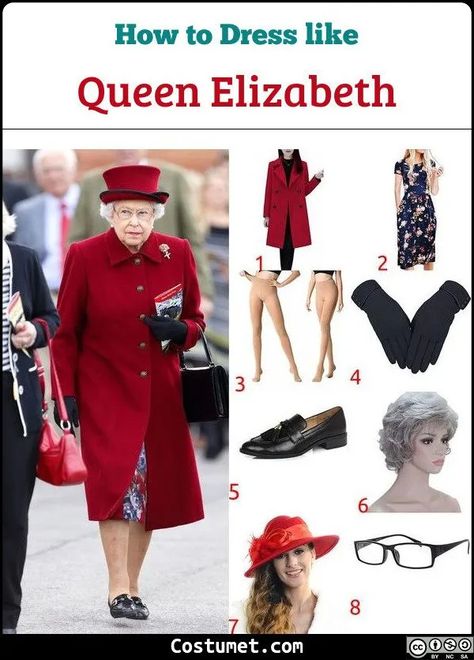 Queen Elizabeth Costume, Elizabeth Costume, England Costume, Dress Coat Outfit, Coat Dresses, Royal Costume, Red Pea Coat, Hallowen Costume, Costume For Halloween