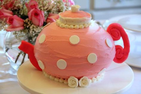 Happy 8th Birthday Girl, Tea Themed Birthday Party, Pink Tea Pot, Tea Pot Cake, Birthday Cake Funny, Crazy Cupcakes, Necco Wafers, Cake Funny, Pot Cake