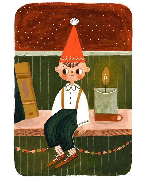 ⚘ Monа K • Illustrator ⚘ on Instagram: “I wish i had a shelf to put an Elf on 🙈 I hope all of you had a wonderful festive Christmas and ate your fave foods and watched your fave…” Elf Illustration, Xmas Art, Illustration Love, Christmas Illustrations, Contemporary Illustration, An Elf, Illustrators On Instagram, Winter Art, Holiday Illustrations