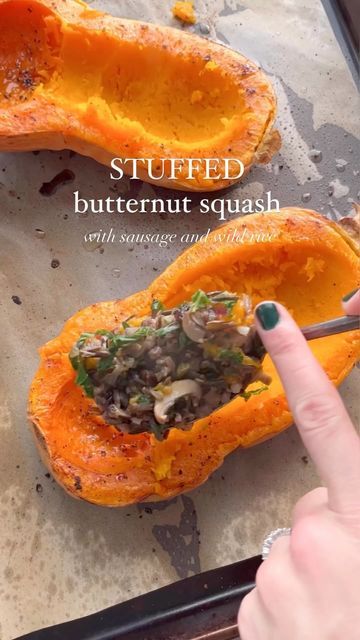 Butternut Meal Ideas, Fall Dinner Recipes Healthy Vegetarian, Stuffed Butternut Squash Recipes, Butternut Squash Ideas, Healthy Butternut Squash Recipes, Bagel Balls, Christmas Recipes Dinner, Butter Squash Recipe, Healthy Fall Recipes Dinner