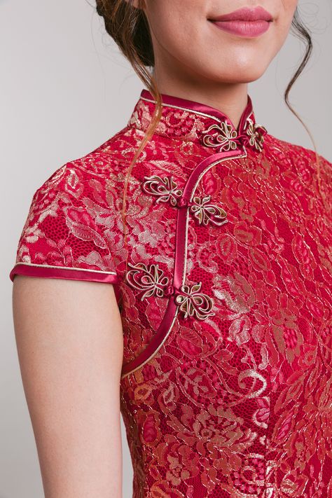 Pankou Knots, Red Cheongsam Dress, Melinda Dress, Red Cheongsam, Chinese Qipao, Chinese Traditional Dress, Chinese Wedding Dress, Billion Dollars, Qipao Dress