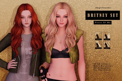 BRITNEY SPEARS Inspired Hairstyle for The Sims 4 Daylifesims Sims 4 Hair, Daylife Sims, Britney Spears Hair, 4 Hairstyles, Sims 4 Piercings, Cc Sims4, Cc Folder, Sims 4 Anime, Pelo Sims