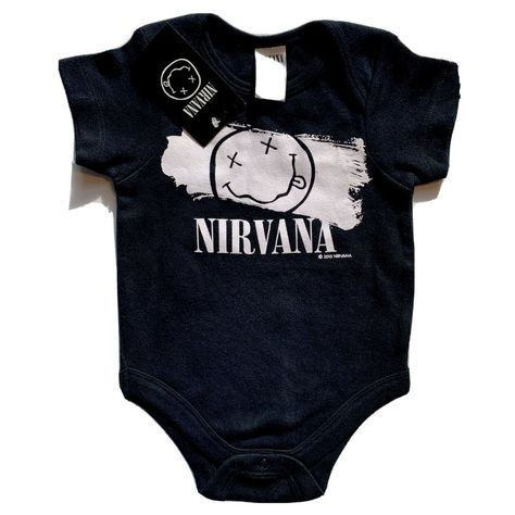 Nwt Rare Nirvana 2013 Licensed Baby Grow Bodysuit Short Sleeve T Shirt Sz 6-9 Mo. Condition Is New With Tags. Shipped With Usps Priority Package. Grunge Baby Outfits, Gothic Baby Clothes, Punk Baby Clothes, Supernatural Baby, Bodysuit Short Sleeve, Gothic Baby, I Want A Baby, Baby Wish List, Goth Baby