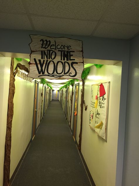 Into the Woods floor theme - RA                                                                                                                                                     More College Floor Themes, Ra Hall Themes Floors, Floor Themes Residence Hall, Dorm Hall Decorations, Dorm Floor Themes Resident Assistant, Dorm Floor Themes, Ra Decorations Hallways, Ra Themes Floors, Dorm Hall Themes