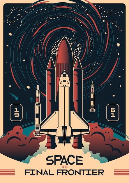 Free vector space vertical poster with r... | Free Vector #Freepik #freevector #rocket-illustration #rocket #space-rocket #spaceship Retro Space Posters, Space Travel Posters, Space Banner, Art Spatial, Nasa Poster, Astronomy Poster, Space Illustration, Space Race, Space Poster