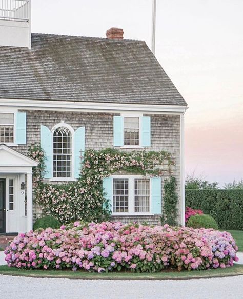 French Country Fridays - Bedrooms, Bathrooms, and Trends vs. Fads! White Bungalow, Nantucket Home, Blue Shutters, Coastal Lifestyle, New England Homes, Modern Cottage, House Exteriors, House Goals, Style At Home