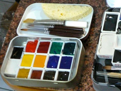 Watercolor Tin, Watercolor Tools, Altoids Tin, Watercolor Travel, Travel Art Kit, Altoid Tin, Altoids Tins, Altered Tins, Watercolor Kit