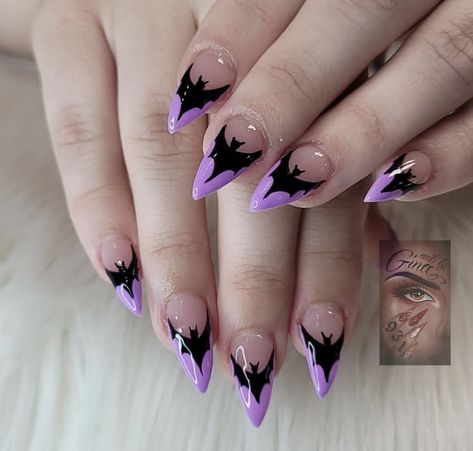 Cute Fall Nail Designs, Harry Potter Nail Art, Vampire Nails, Bat Nails, Feet Nail Design, Witch Nails, Witchy Nails, Beauty Hacks Nails, Punk Nails