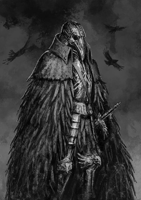 Crow Knight by Rotaken.deviantart.com on @DeviantArt Dungeon Monsters, Gerobak Dorong, Crow Mask, Heroic Fantasy, 다크 판타지, Knight Art, Bloodborne, Fantasy Armor, Armor Concept