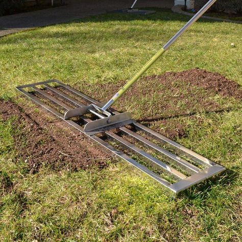 Rocklin Lawn Leveling Rake | Levelawn Tool | Level Soil or Dirt Ground Surfaces Easily | 48  x 10  Ground Plate | 78  Extra Long Handle | Stainless Steel Lawn Leveling, Types Of Grass, Garden Levels, Solar Kit, Better Homes And Garden, Backyard Inspo, Top Soil, Gardening Fork, Garden Soil